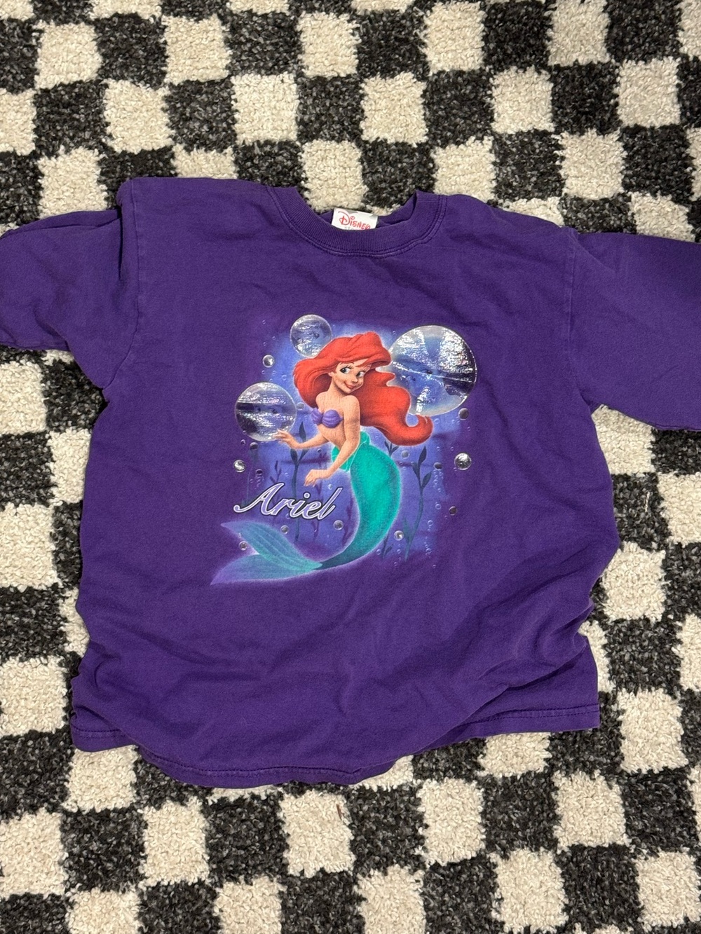 Youth Disney Princess  Purple Ariel Graphic Tee Medium Made in USA